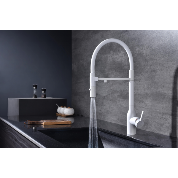 Смеситель для кухни MAGNETO ONE, белый матовый, Ma213188-WH, Paulmark