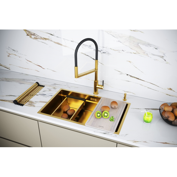 Мойка нерж. сталь NEXT-MULTI SINK 74 UNI, PM787445-BG, брашированное золото, 740х450мм, Paulmark