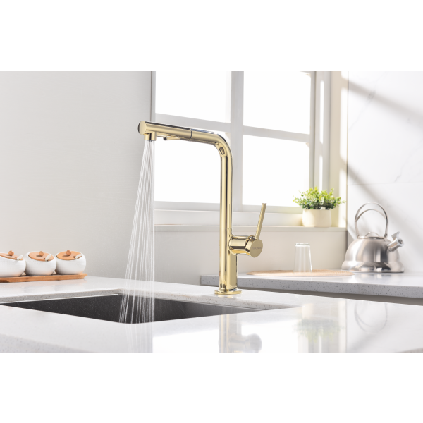 Смеситель для кухни NEO, золото, Ne214419-G, Paulmark