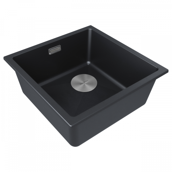 Мойка LUMI 45UNI-SKEW, IT-GRANIT, LU45SK-BLM, черный, 455х440, Paulmark