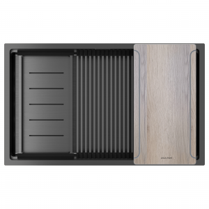 Мойка нерж. сталь NEXT-MULTI SINK 74 UNI, PM787445-GM, вороненая сталь,740х450мм, Paulmark Мойка нерж. сталь NEXT-MULTI SINK 74 UNI, PM787445-GM, вороненая сталь,740х450мм, Paulmark