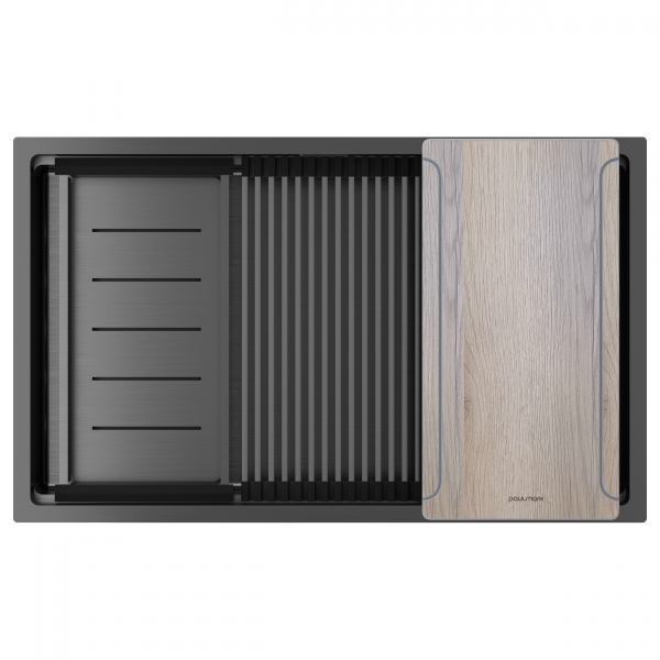 Мойка нерж. сталь NEXT-MULTI SINK 74 UNI, PM787445-GM, вороненая сталь,740х450мм, Paulmark