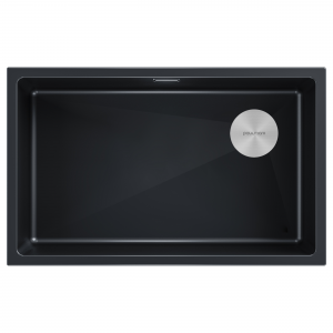 Мойка LUMI 74UNI-SKEW, IT-GRANIT, LU74SK-BLM, черный, 740х440, Paulmark