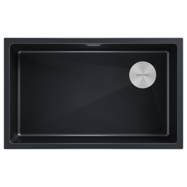 Мойка LUMI 74UNI-SKEW, IT-GRANIT, LU74SK-BLM, черный, 740х440, Paulmark