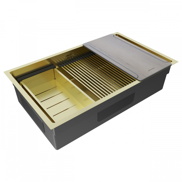 Мойка нерж. сталь NEXT-MULTI SINK 74 UNI, PM787445-LG, светлое золото, 740х450мм, Paulmark