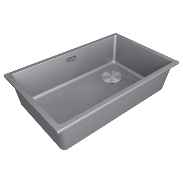 Мойка LUMI 74UNI-SKEW, IT-GRANIT, LU74SK-GRM, серый металлик, 740х440, Paulmark