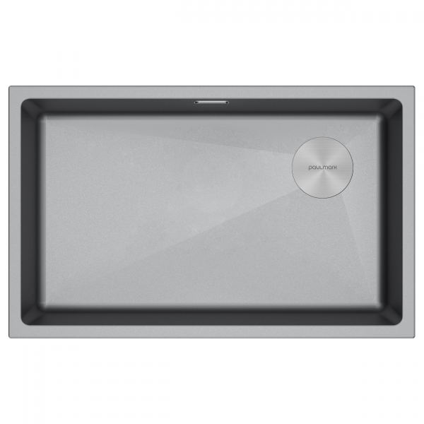 Мойка LUMI 74UNI-SKEW, IT-GRANIT, LU74SK-GRM, серый металлик, 740х440, Paulmark