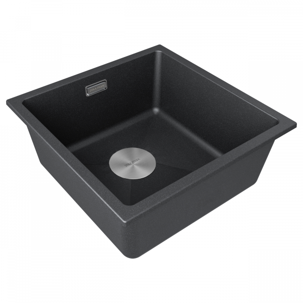 Мойка LUMI 45UNI, IT-GRANIT, LU45-BL, черный гранит, 455х460, Paulmark