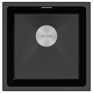 Мойка LUMI 45UNI, IT-GRANIT, LU45-BL, черный гранит, 455х460, Paulmark