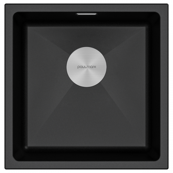 Мойка LUMI 45UNI, IT-GRANIT, LU45-BL, черный гранит, 455х460, Paulmark
