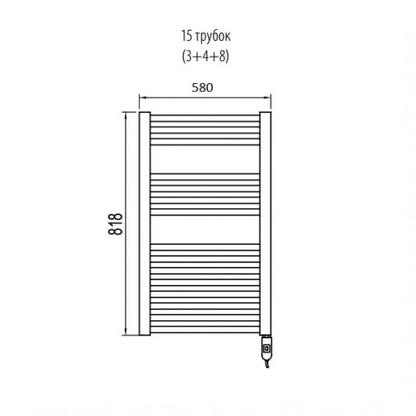 Электрический полотенцесушитель IRSAP ARES ELECTRIC-HEATER K 818-580 белый