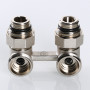 Узел нижнего подключения радиатора Valtec угловой c комплектом адаптеров 1/2", 3/4хЕвроконус