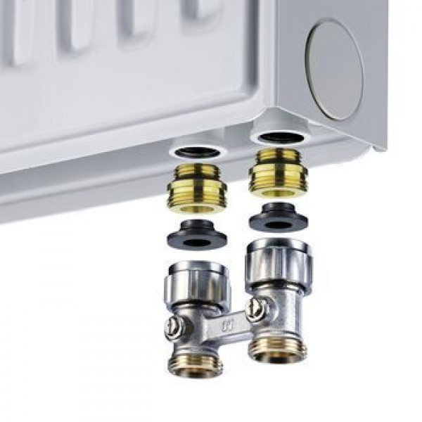 Запорно-присоединительный узел Oventrop "Multiflex F" прямой H-образный 3/4"х1/2"