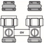 Запорно-присоединительный узел Oventrop "Multiflex F" прямой H-образный 3/4"х1/2"