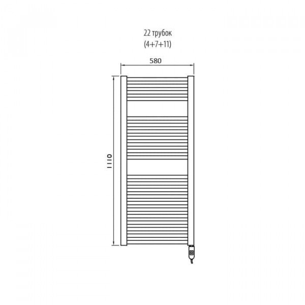 Электрический полотенцесушитель IRSAP ARES ELECTRIC-HEATER K 1118-580 белый