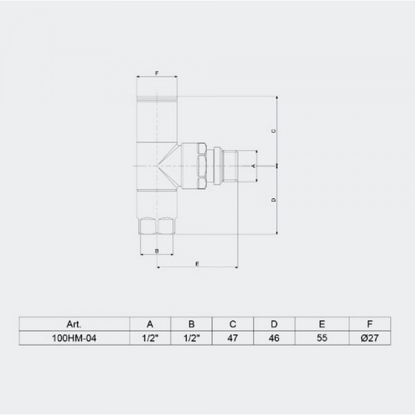 Вентиль верхний угловой TE-SA 1/2" ЧЕРНЫЙ МАТОВЫЙ