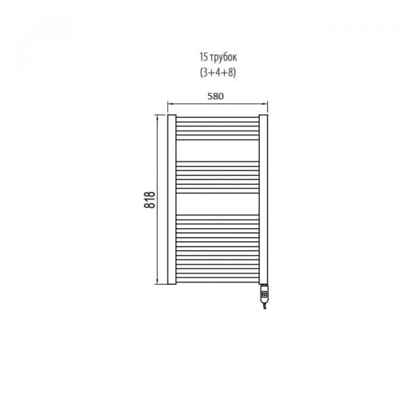 Электрический полотенцесушитель IRSAP ARES ELECTRIC-HEATER H 818-580 белый