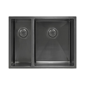 Мойка Seaman Eco Marino SME-575DL-GL (Gun Light, PVD, satin), стандартная комплектация - Светлая оружейная сталь, доп. чаша слева Мойка Seaman Eco Marino SME-575DL-GL (Gun Light, PVD, satin), стандартная комплектация - Светлая оружейная сталь, доп. чаша слева