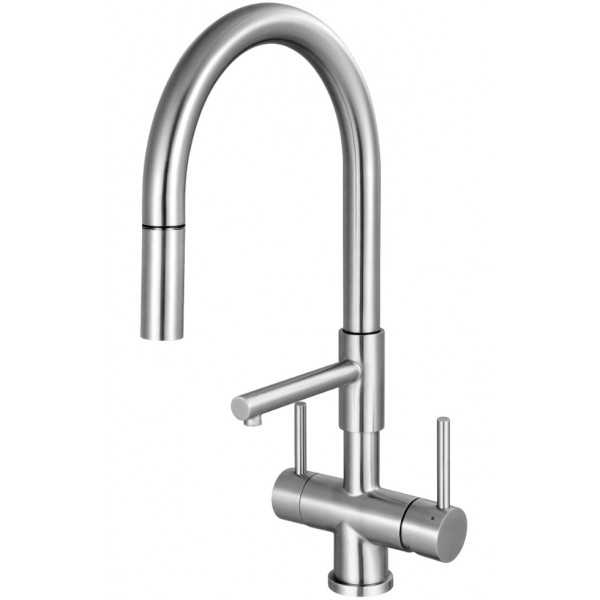 Смеситель для кухни для ку хни Seaman Eco Venice SSN-1069-SS (Steel satin) - 304 сталь сатин, многофункциональный, 3-в-1