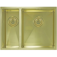 Мойка Seaman Eco Marino SME-575DL-LG (Light Gold, PVD, satin), стандартная комплектация - Светлое золото сатин, доп. чаша слева