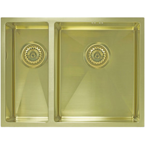 Мойка Seaman Eco Marino SME-575DL-LG (Light Gold, PVD, satin), стандартная комплектация - Светлое золото сатин, доп. чаша слева Мойка Seaman Eco Marino SME-575DL-LG (Light Gold, PVD, satin), стандартная комплектация - Светлое золото сатин, доп. чаша слева