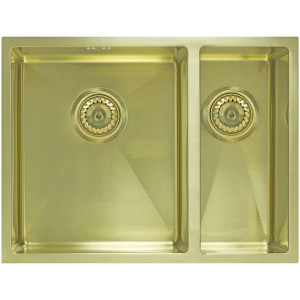Мойка Seaman Eco Marino SME-575DR-LG (Light Gold, PVD, satin), стандартная комплектация - Светлое золото сатин, доп. чаша справа Мойка Seaman Eco Marino SME-575DR-LG (Light Gold, PVD, satin), стандартная комплектация - Светлое золото сатин, доп. чаша справа