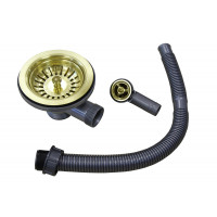Сифон с выпуском и переливом PVD W 1 BRONZE
