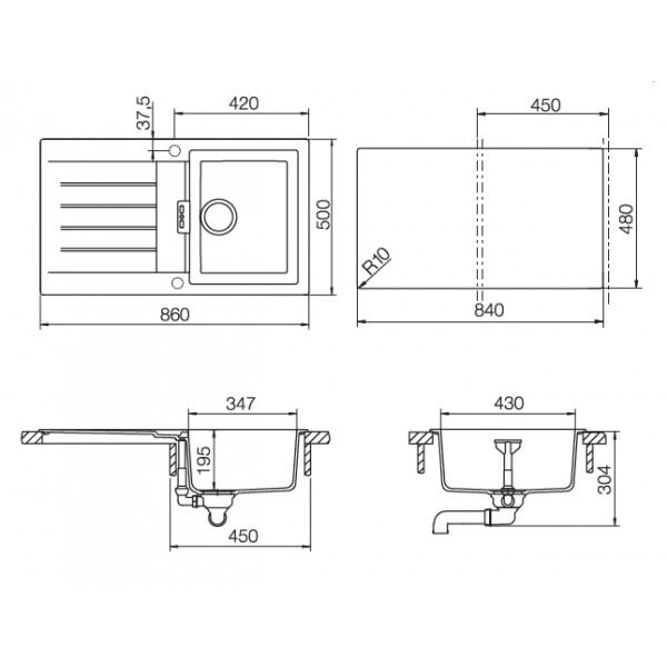 Кухонная мойка Schock Primus 45D Cristalite/мокка