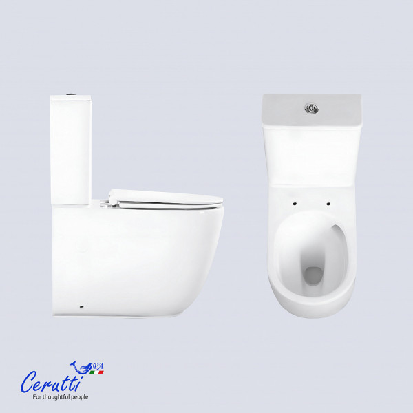 Унитаз напольный Ceruttispa MIRKO Tornado CT11090 безободковый (620х355х790)