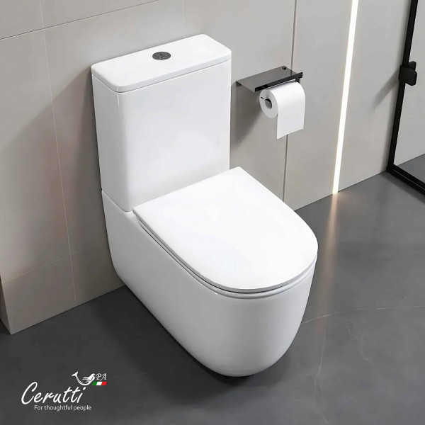 Унитаз напольный Ceruttispa MIRKO Tornado CT11090 безободковый (620х355х790)