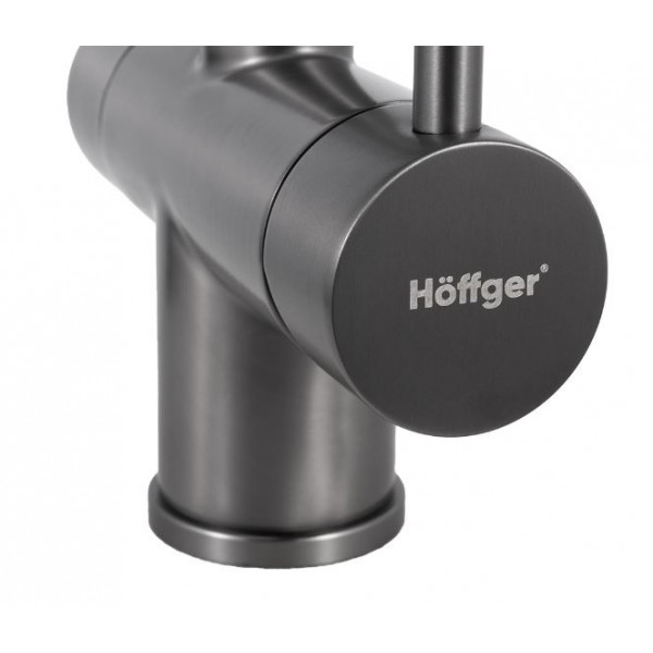 Смеситель для кухонной мойки Hoffger Liza HFG-Liza 500B Black с гибким изливом, с подключением к фильтру, черный