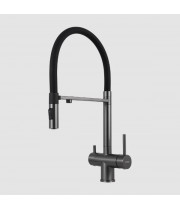 Смеситель для кухонной мойки Hoffger Liza HFG-Liza 500B Black с гибким изливом, с подключением к фильтру, черный