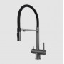 Смеситель для кухонной мойки Hoffger Liza HFG-Liza 500B Black с гибким изливом, с подключением к фильтру, черный