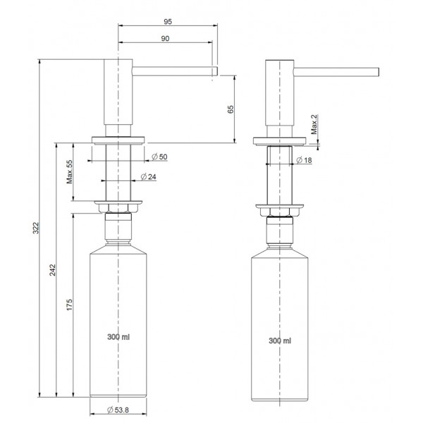 Дозатор Reginox Steel RVS 3,5 PVD