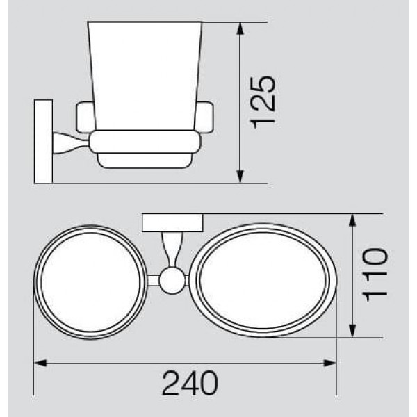 Стакан настенный двойной VERAGIO Stanford VR.STD-7742.BR