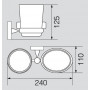 Стакан настенный двойной VERAGIO Stanford VR.STD-7742.BR