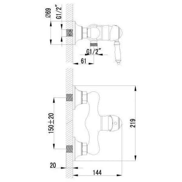 Смеситель Lemark Villa LM4803B для душа