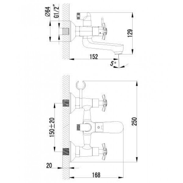 Смеситель Lemark Partner LM6542C для ванны
