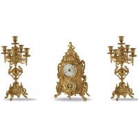 Набор из настольных часов и двух канделябров Stilars Gold 01813