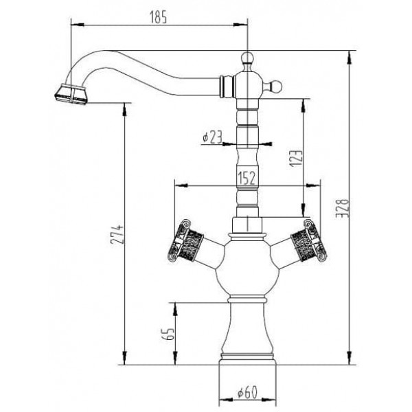 Смеситель для кухни ZORG 6-1-6 A 3004K-BR/Бронза