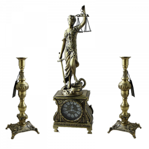 Каминные часы с канделябрами Фемида Bello De Bronze BP-53072-A