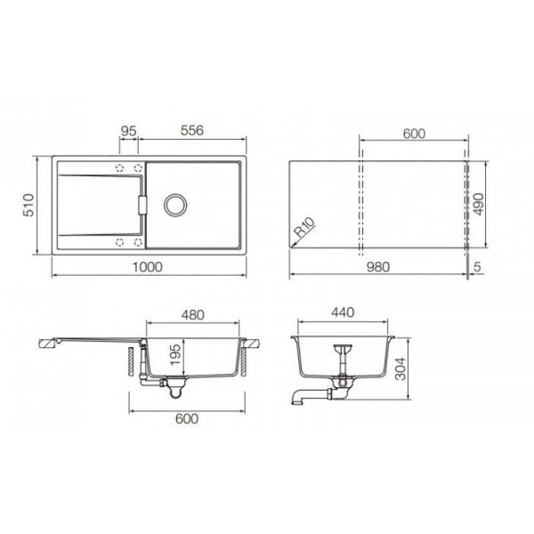 Мойка SCHOCK ETON 60D Large CRISTADUR 700924