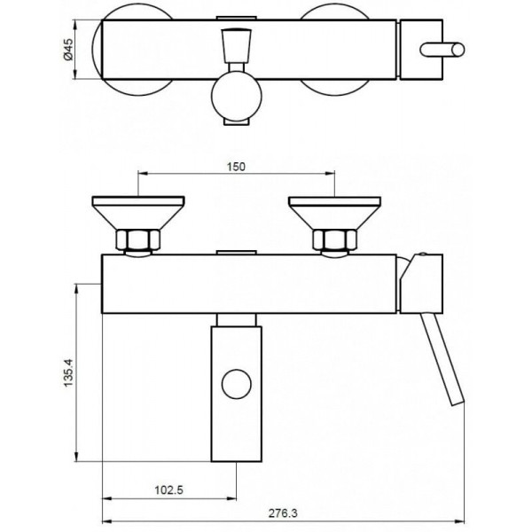 Смеситель для ванны KAISER Merkur 26022