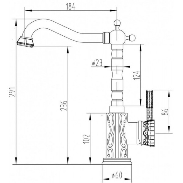 Смеситель для кухни ZORG 7-6 A 107K-BR/Бронза