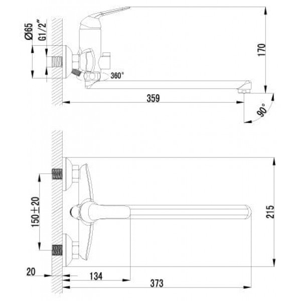 Смеситель Lemark Plus Advance LM1251C универсальный