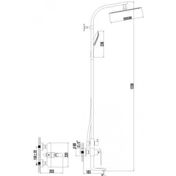Смеситель Lemark Melange LM4962CW для ванны