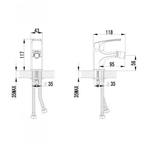 Смеситель Lemark Plus Shape LM1708C для биде