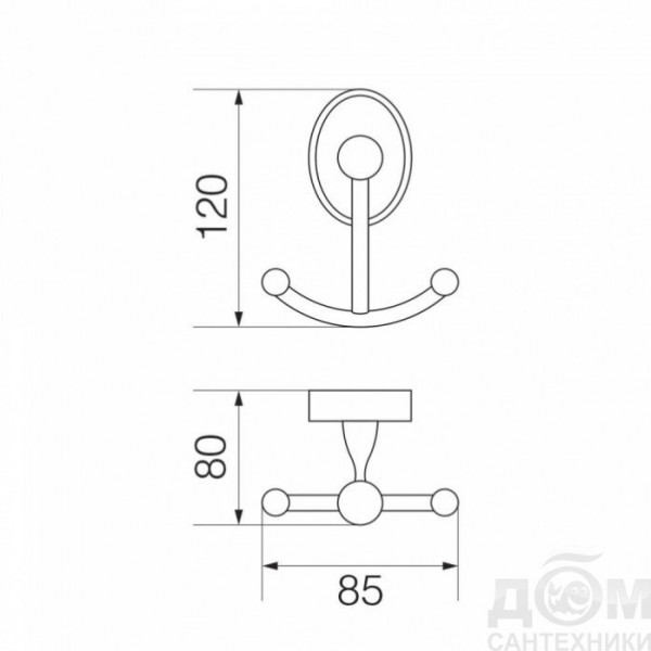 Крючок двойной VERAGIO Bonjour VR.BNR-7833.BR