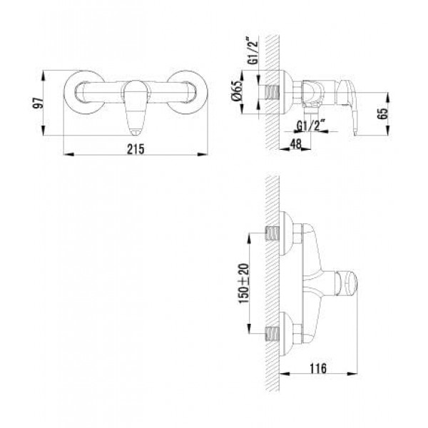 Смеситель Lemark Pramen LM3318C с гигиеническим душем